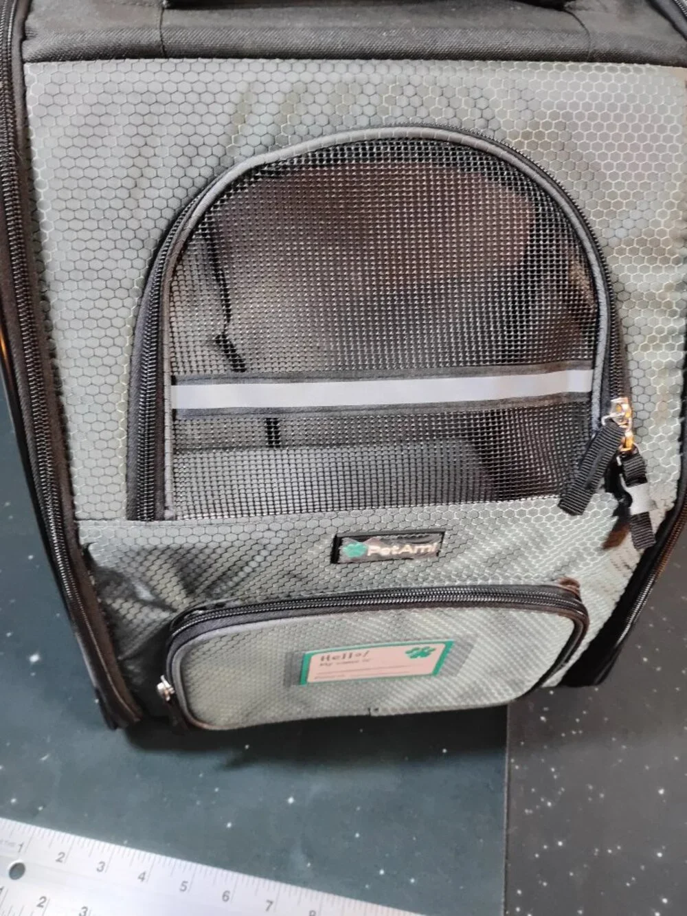 PetAmi Deluxe Pet Carrier Backpack Gray Honeycomb Mesh Small Dog Cat Travel Bag